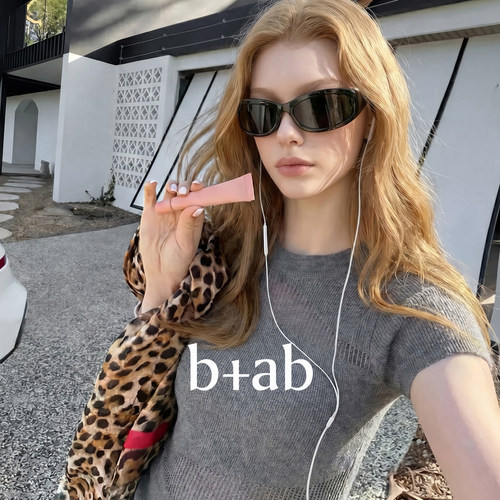 itb+ab圆领短袖针织衫女