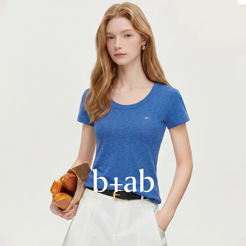 itb+ab简约纯色短袖T恤女