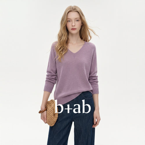 itb+ab女装毛针织衫套头V领款