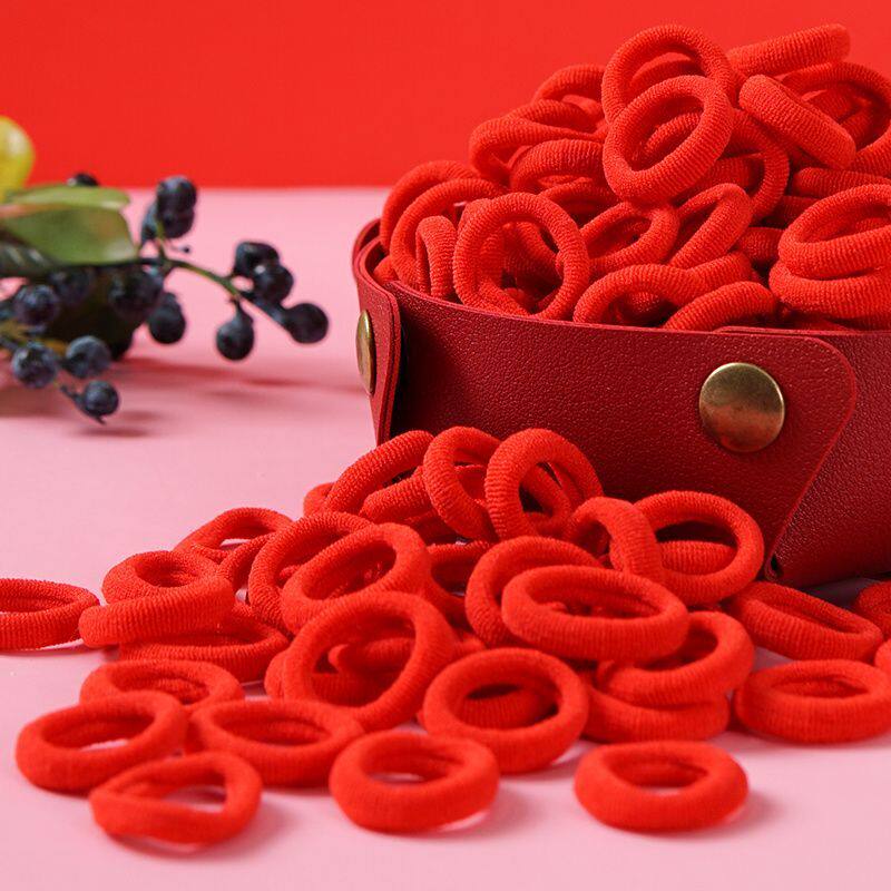 儿童皮筋女童红色过年头绳宝宝不伤发圈小女孩发绳新年幼儿园
