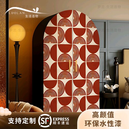 法式奶油风实木艺术收纳衣柜
