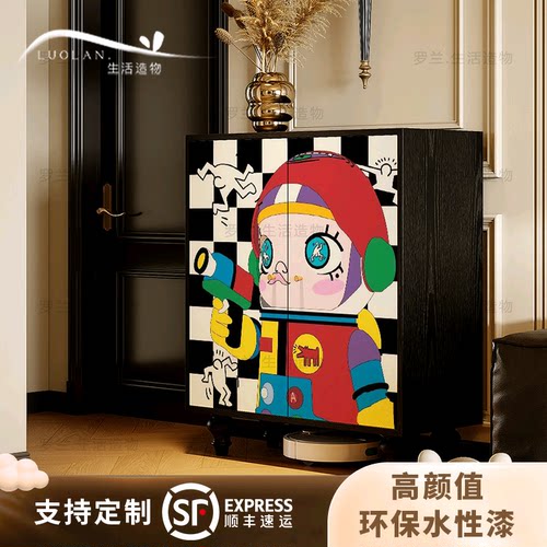 入户玄关一体储藏客厅柜子卡通