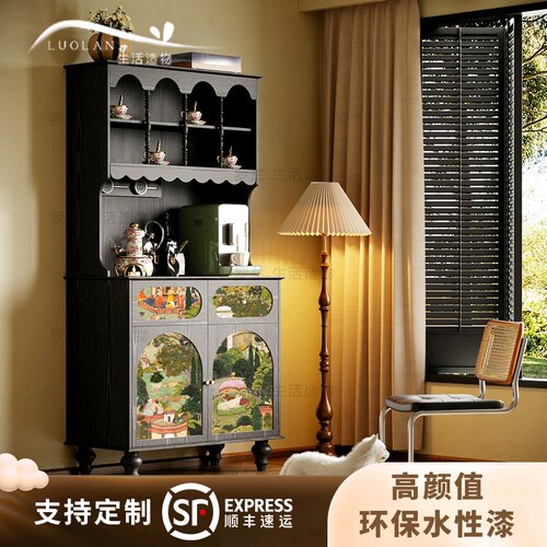 北欧实木餐边柜水吧一体收纳