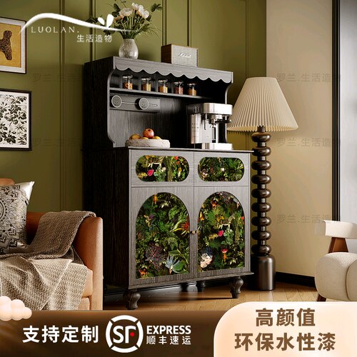 法式复古实木餐边柜小户型收纳