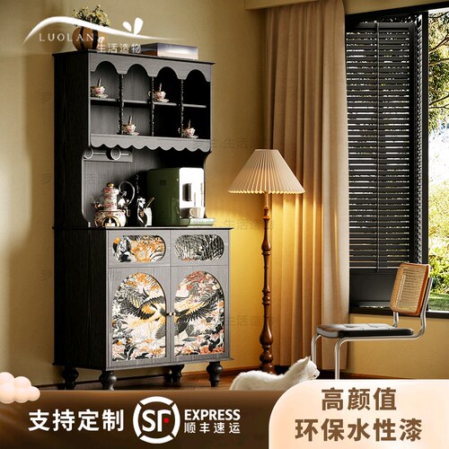 法式复古实木餐边柜客厅储物