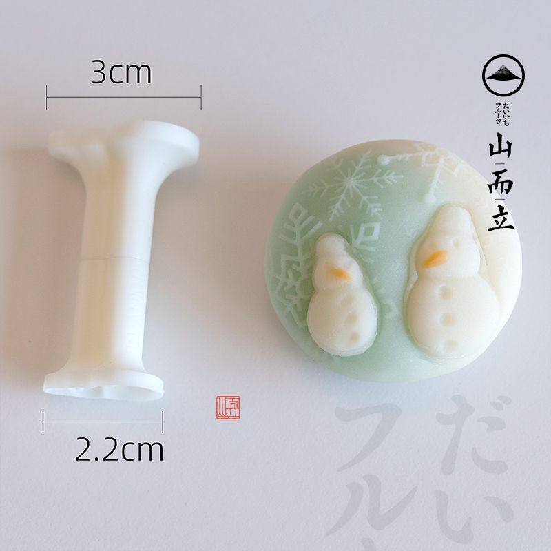 圣诞和果子工具双头雪人立体压棒茶果子模麋鹿驯鹿节日