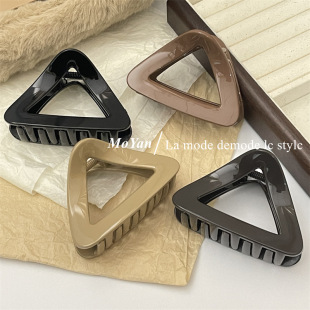 日韩发卡气质PC三角抓夹简约镂空设计发抓后脑勺发夹子女百搭头饰