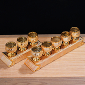 陶瓷金沙供水杯家用茶杯酒杯敬神杯祖先杯财神爷招财供奉仙家佛家