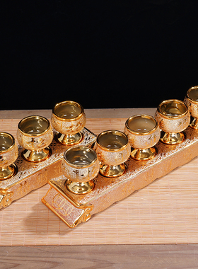 陶瓷金沙供水杯家用茶杯酒杯敬神杯祖先杯财神爷招财供奉仙家佛家