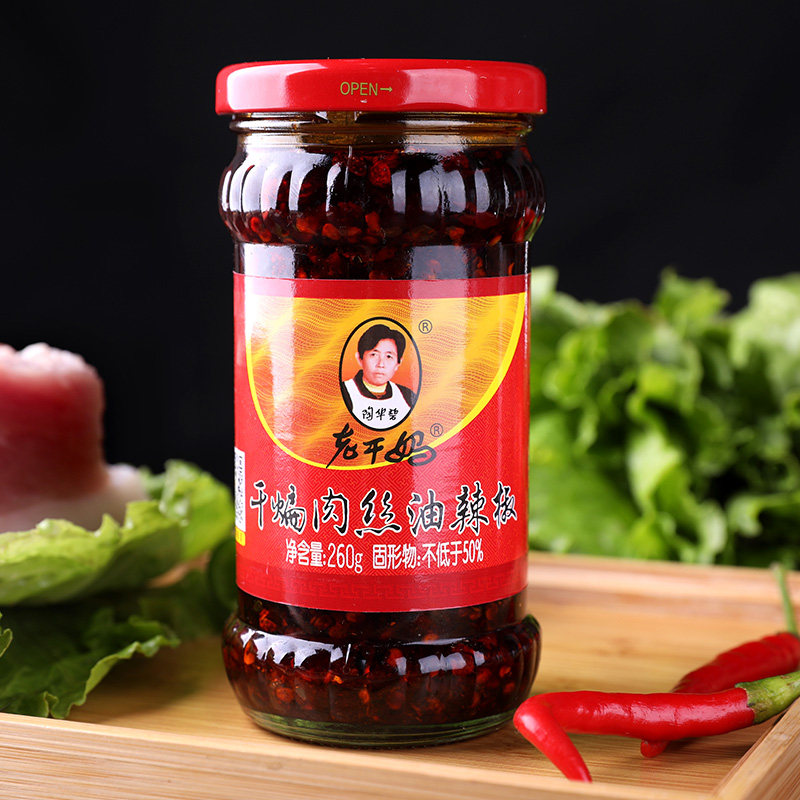 老干妈干煸肉丝油辣椒瓶装贵州特产麻辣花椒下饭拌面调味酱料即食