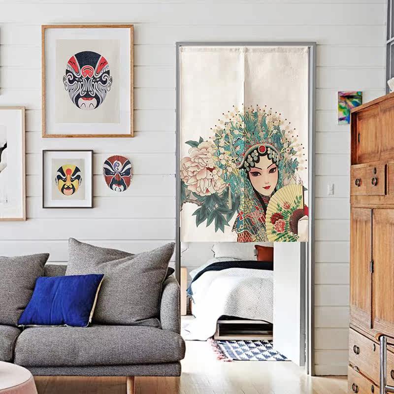 佛帘脸谱京剧戏剧帘定制门帘卧室厨房卫生间布帘玄关隔断帘挂帘。|msdalam kategori rumah Fabrik, Langsir dan aksesori langsir, Curtain - dari Buy2taobao.com untuk memberikan perkhidmatan ejen Taobao profesional membeli