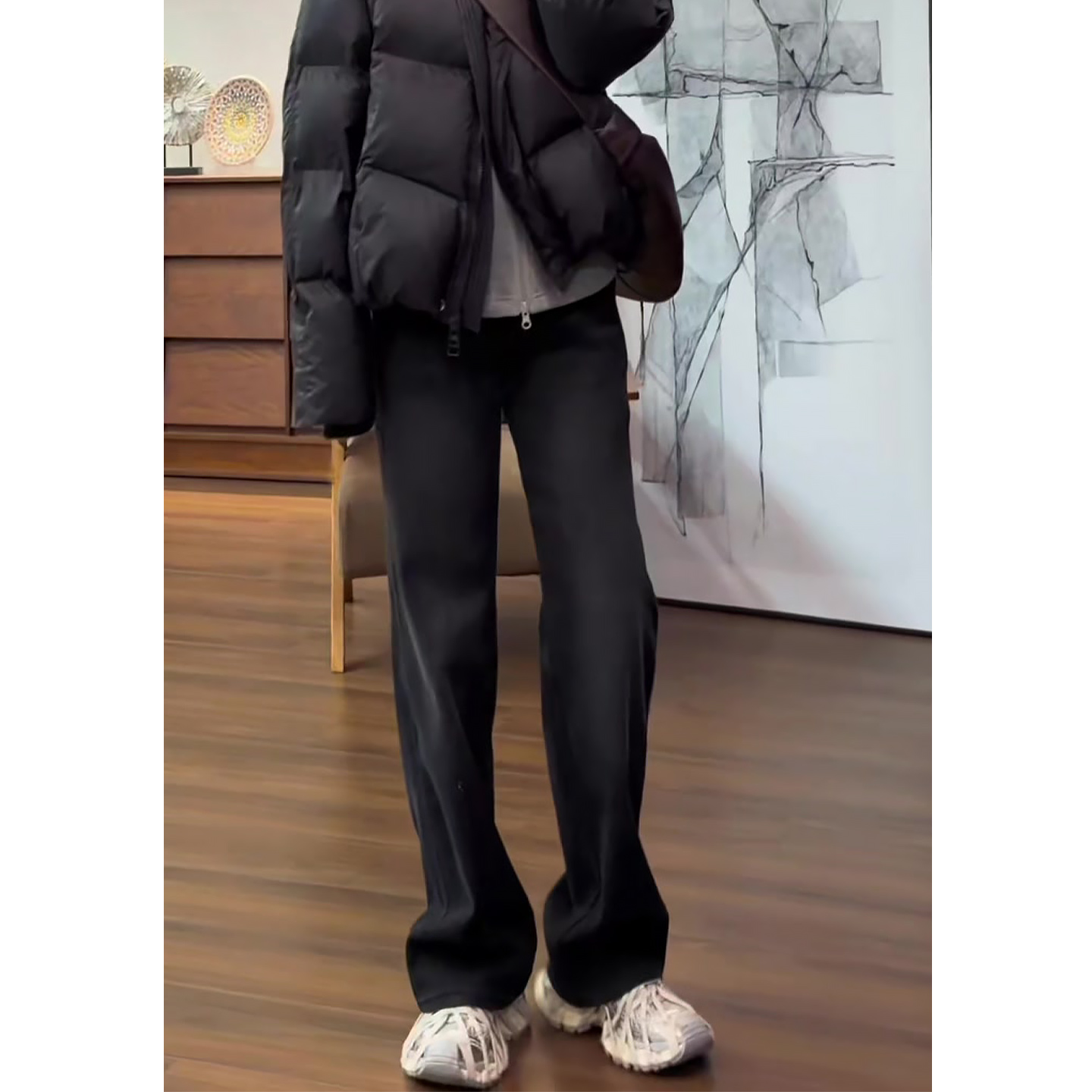 牛仔裤女2025秋冬款欧货复古简约设计高腰显瘦加厚加绒窄版直筒裤