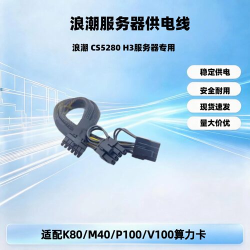 浪潮CS5280H3服务器GPU供电线主板mini12P转显卡电源线A100 5090