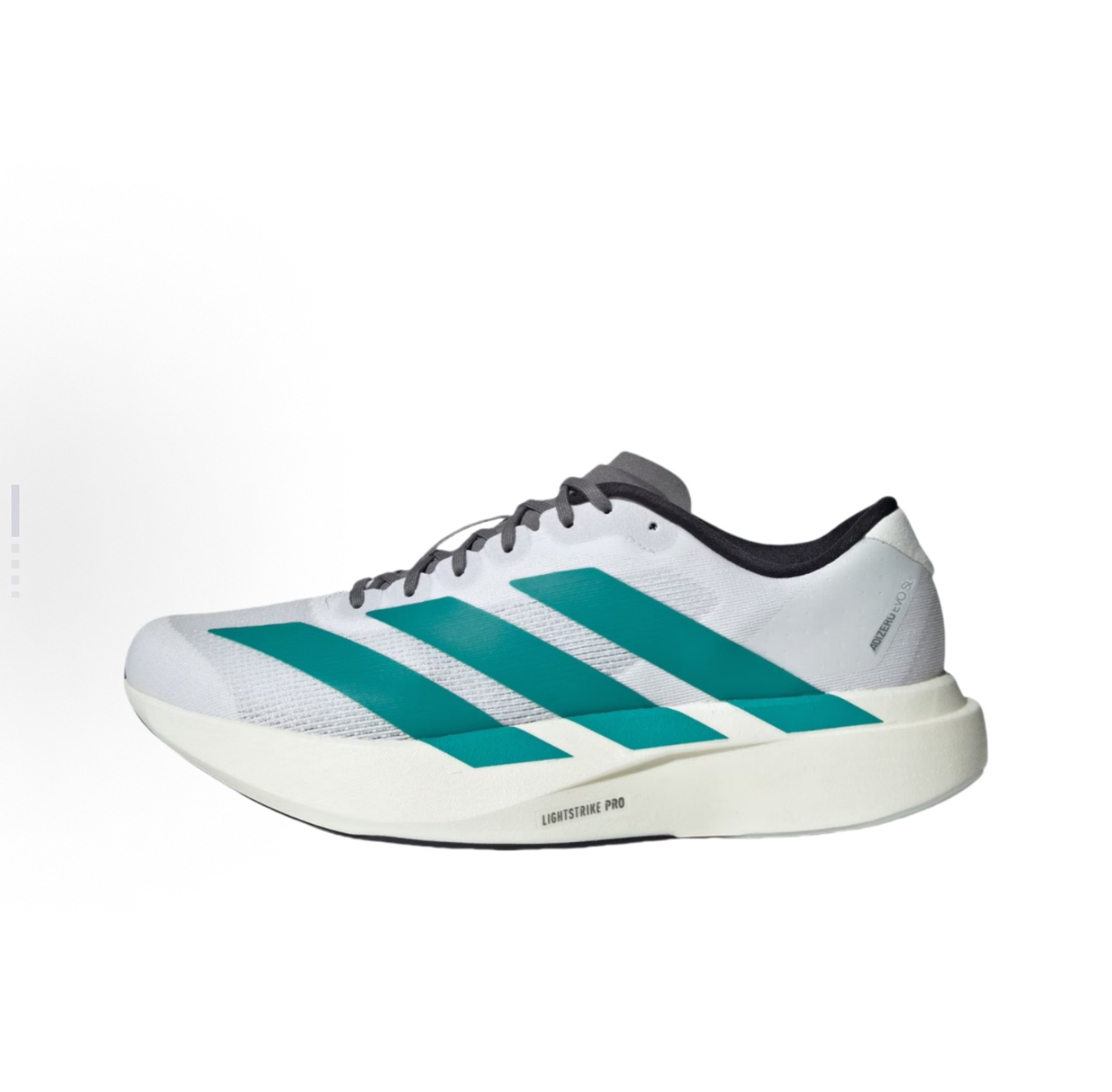 adidas Adizero Evo SL 时尚舒适 织物 低帮跑步鞋  白绿JS4487
