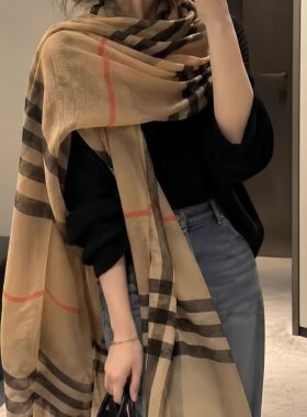 纱纱围巾丝巾英伦风女款2