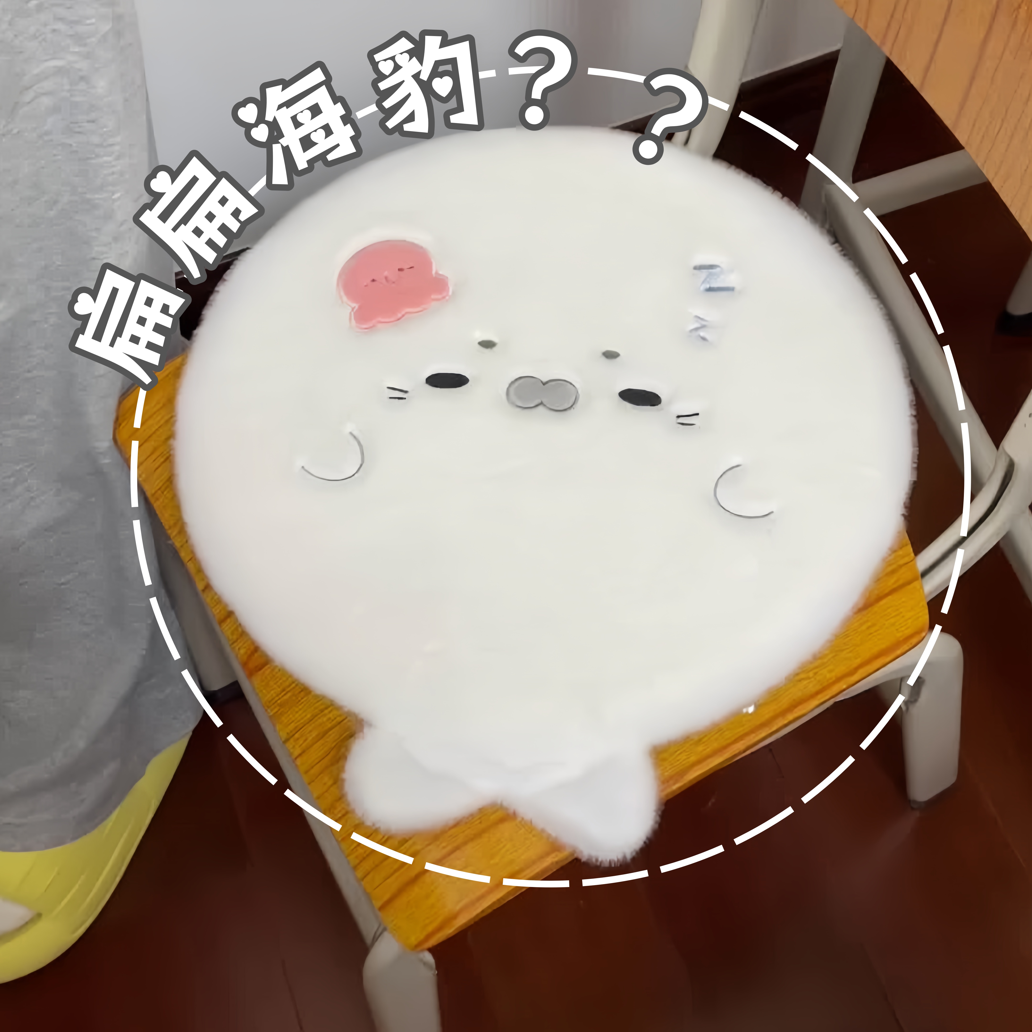 圆滚滚的小海豹坐垫简直敲可爱