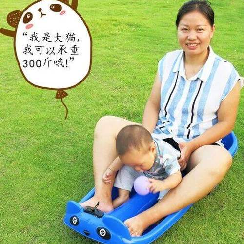 双人加厚滑雪板单板滑草板儿童滑沙板成人带刹车雪橇车爬犁雪橇板