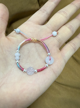 八卦宝宝初生婴儿红绳手链绳百事无忌纯银平安玉石七彩线天然纯银