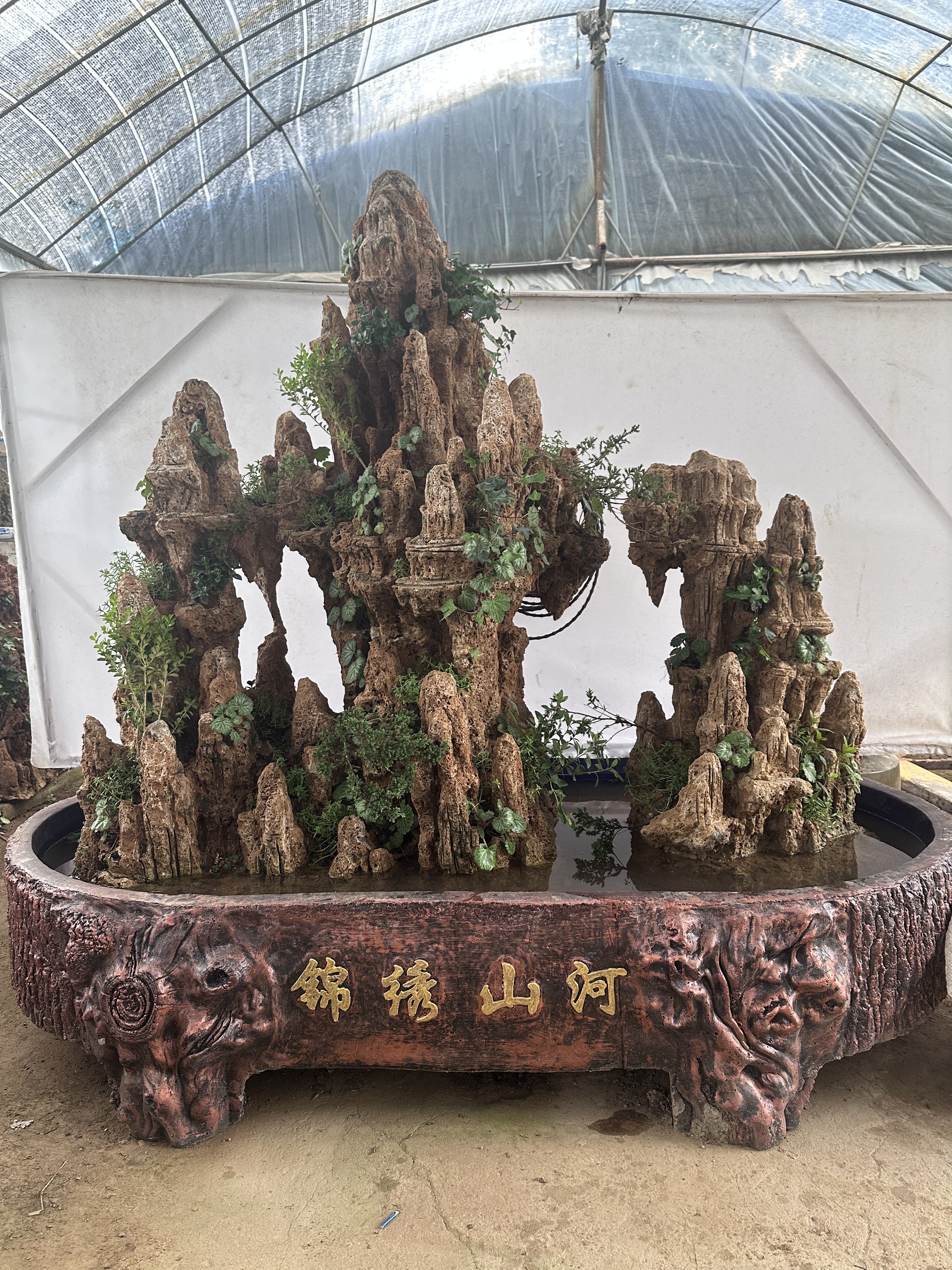 天然芦管石上水石石钟乳石原石大型盆景吸水纯天然山水园林组合