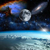 星空海报唯美夜空白云之上宇宙图片宿舍房间墙贴自粘装 饰画校园画