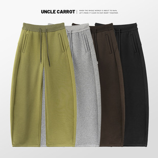 灰色休闲运动弯刀裤女秋冬2025新款加绒高腰宽松垂感显瘦阔腿裤子