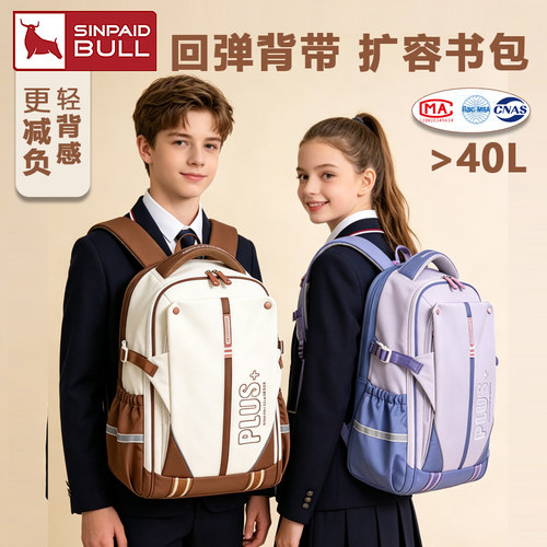 贵族学霸风/扩容中学生双肩书包