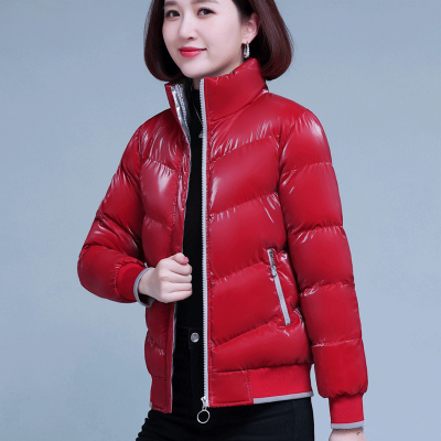 短款加绒加厚羽绒棉服女士冬季