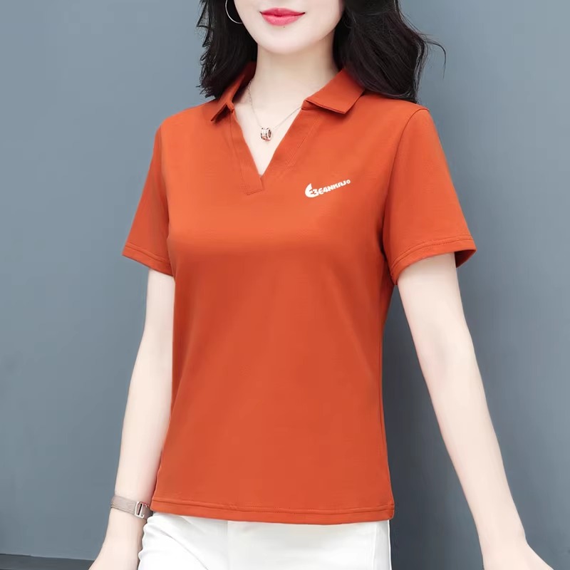 【官網(wǎng)正品】短袖t恤女士POLO領(lǐng)夏季裝2025年新款純棉體恤衫上衣