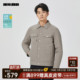 轻暖系列 休闲男装 利郎奥莱衬衫 男2025冬季 翻领外套 羽绒服短款