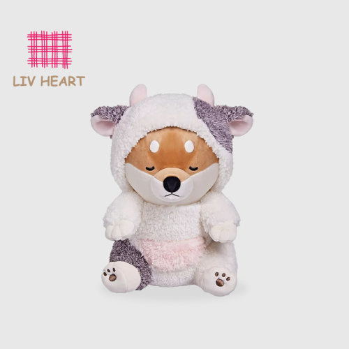 日本LIVHEART柴犬玩偶毛绒玩具可爱娃娃公仔睡觉抱枕女孩生日礼物