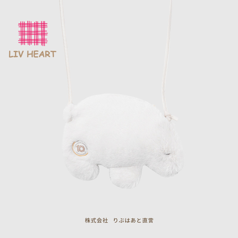 联名LIVHEART可爱毛绒小熊手机包斜挎包卡通动物造型背包通勤包包