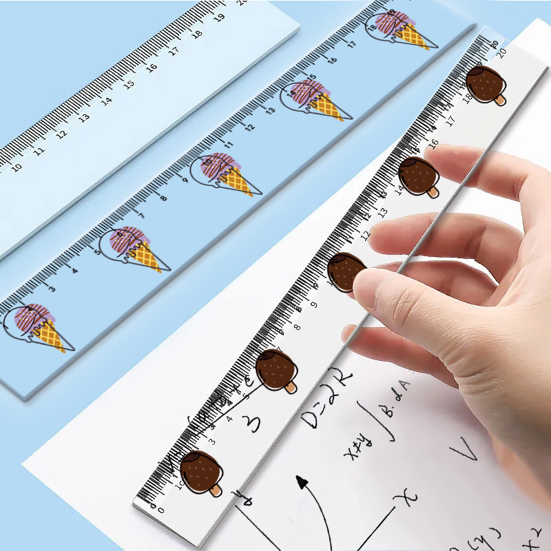 小学生专用尺子直尺20cm厘米标尺卡通趣味亚克力文具用品绘图刻度
