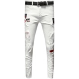 2021春夏款潮牌水洗贴标弹力牛仔裤男修身小脚裤QT5031-88163-P85，男装牛仔裤，电商D218