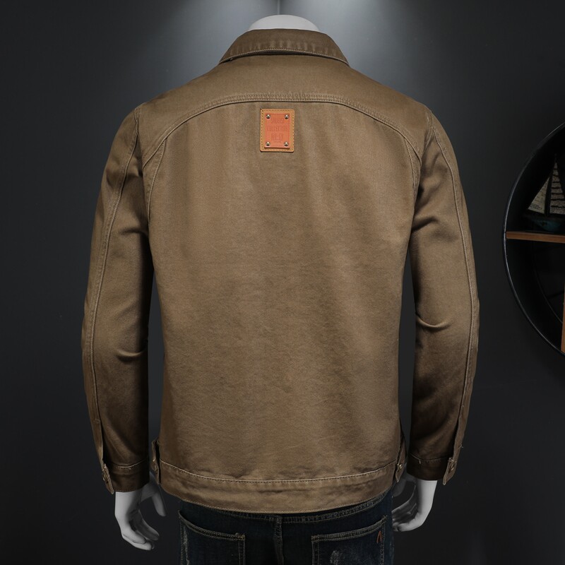 春秋新款时尚潮牌工装休闲夹克男翻领外套上衣D218-JK729-P135,男装夹克,电商D218