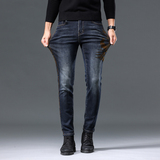 秋冬潮款水洗印花设计修身小脚时尚百搭牛仔裤男D218-9881-P115，男装牛仔裤，电商D218