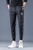 2021春夏薄款格子刺绣潮流休闲裤男修身束脚裤QT5031-2352-P95，男装休闲裤，电商D218