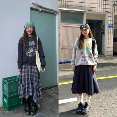WHYSTUDIO 韩系复古字母撞色印花圆领套头休闲时髦百搭短款卫衣女