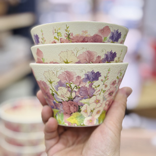 繁花似锦陶瓷碗家用釉中彩米饭碗面碗汤碗盘子菜盘子瓷盘餐具