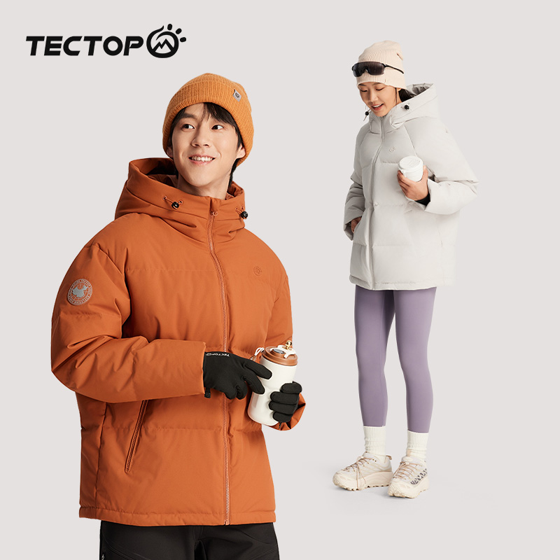 TECTOP探拓户外男女短款羽绒服连帽面包服秋冬防泼水登山保暖外套