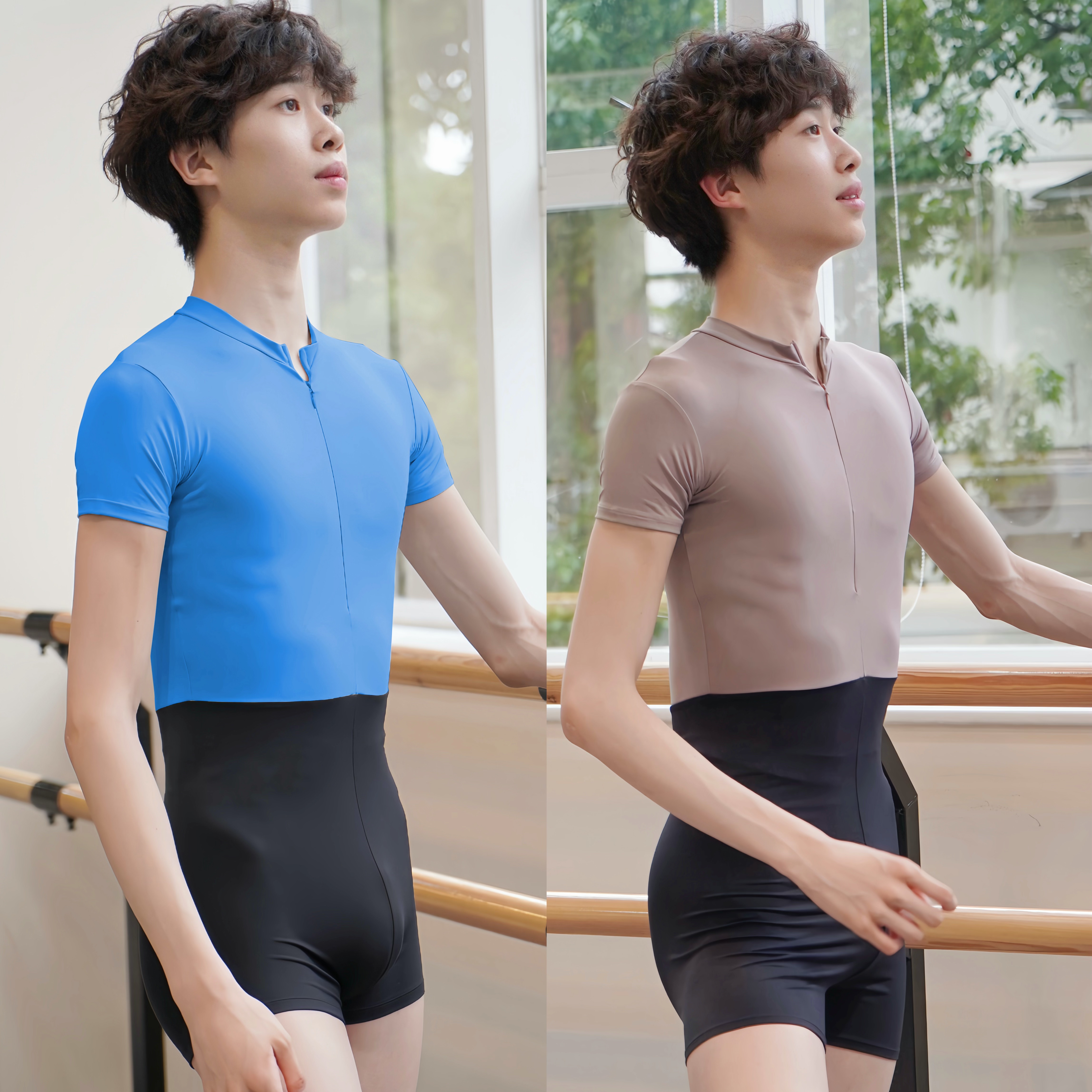 路易十四男生芭蕾舞练功服考级体操服专业形体服艺考连体服舞蹈