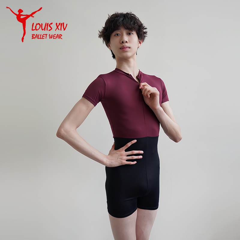路易十四男生芭蕾舞练功服考级体操服专业形体服艺考连体服舞蹈