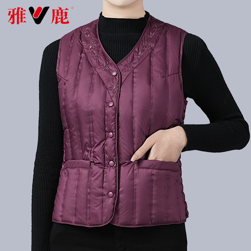 雅鹿羽绒马甲保暖内穿加厚背心
