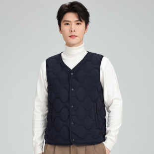 雅鹿羽绒马甲男内穿新款 鸭绒保暖背心加大马夹坎肩 2025秋冬轻薄款