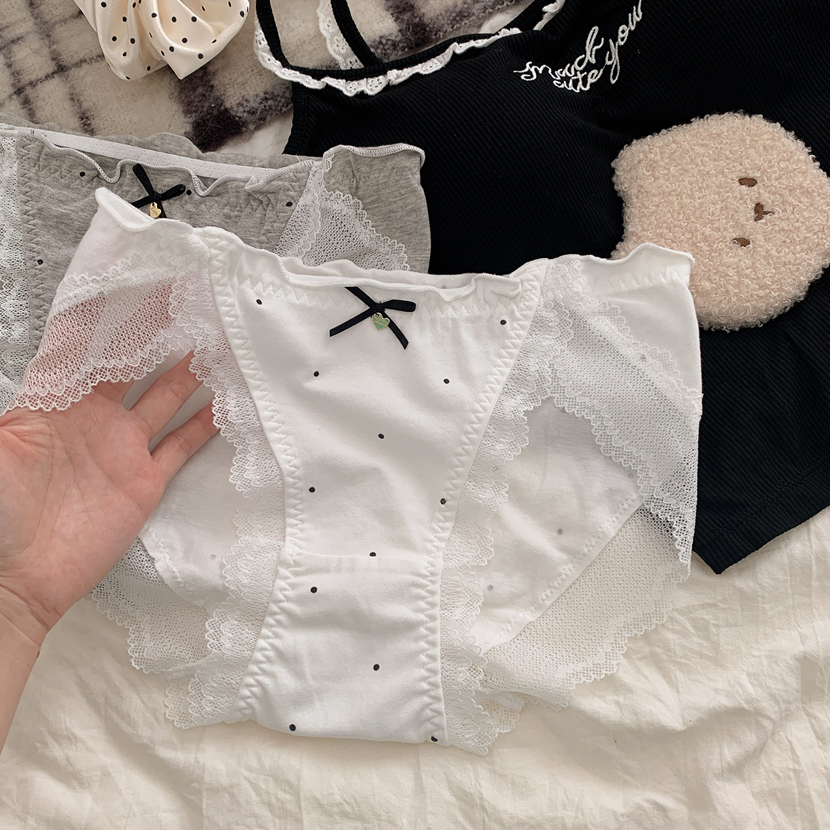 乖乖波点 日系简约少女内裤低腰纯棉2024新款舒适透气三角裤