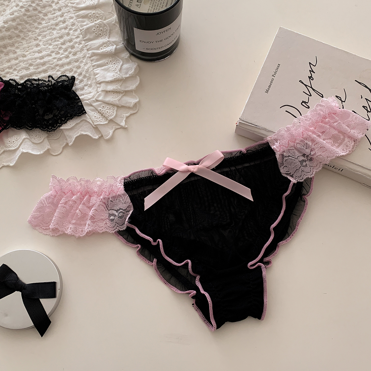俏皮甜心 法式性感蕾丝少女新款低腰舒适新款透气内裤