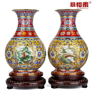 景泰蓝花瓶工艺品摆件燕京八景掐丝珐琅家居商务公司开业外事礼物