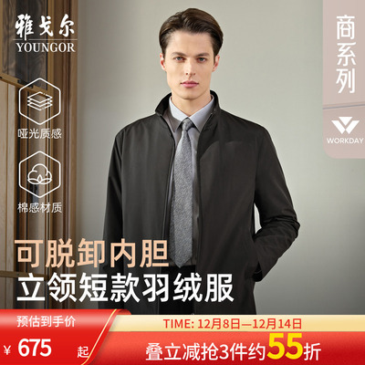 雅戈尔经典商务立领羽绒服