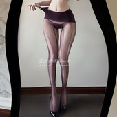 宠你 猫：电波性感油光无缝丝袜极光油亮丝滑超薄黑丝连裤 袜女士