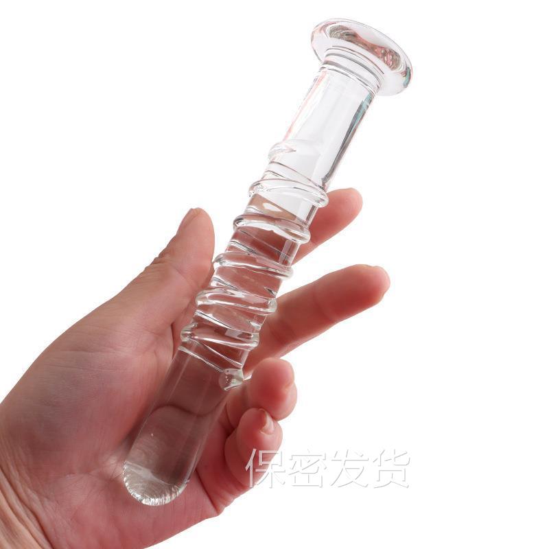 私密解压螺纹榜魔法榜透明水晶仿真榜榜按摩器假私密茎自己玩腰部