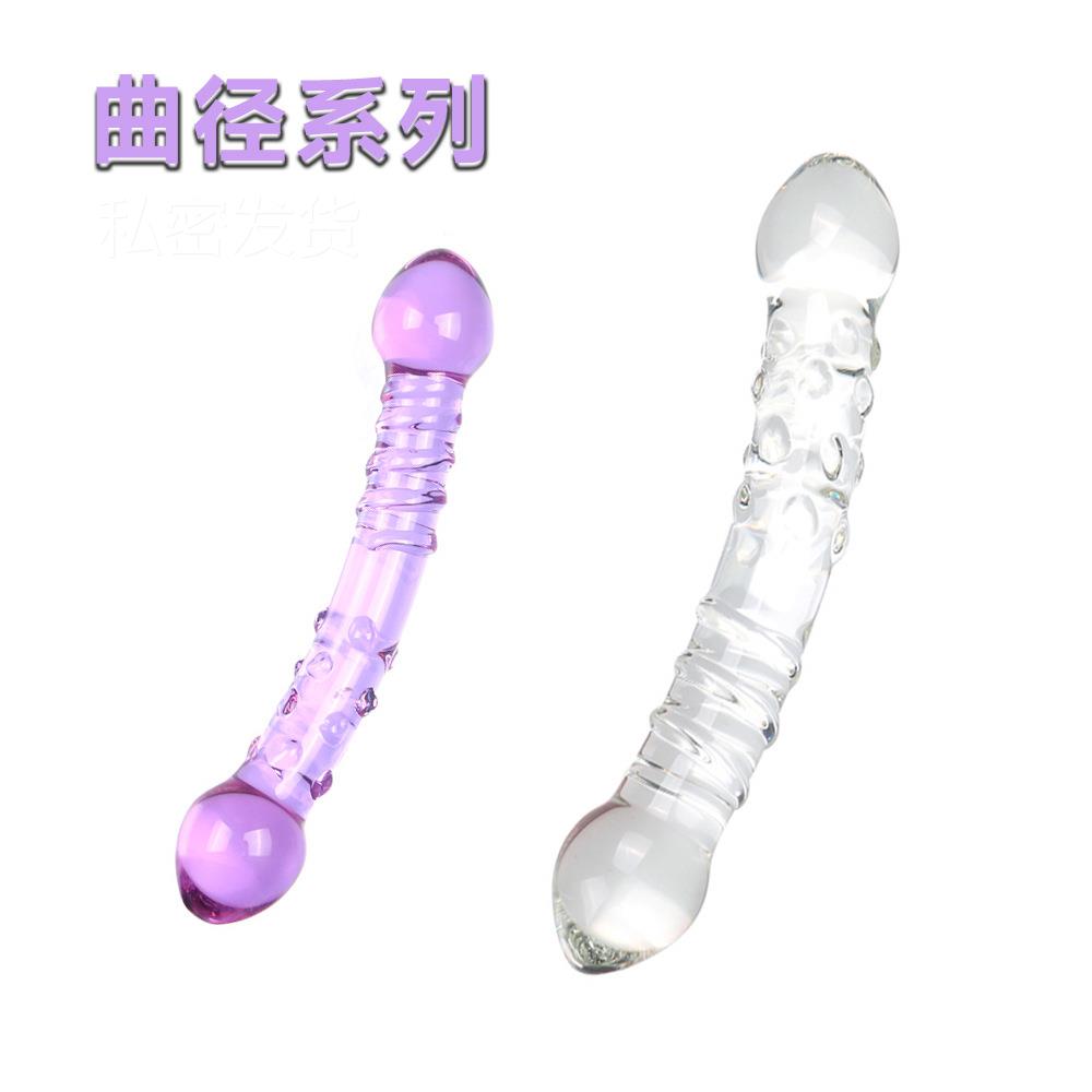 Glass-made female masturbation toy fake phallus adult produc
